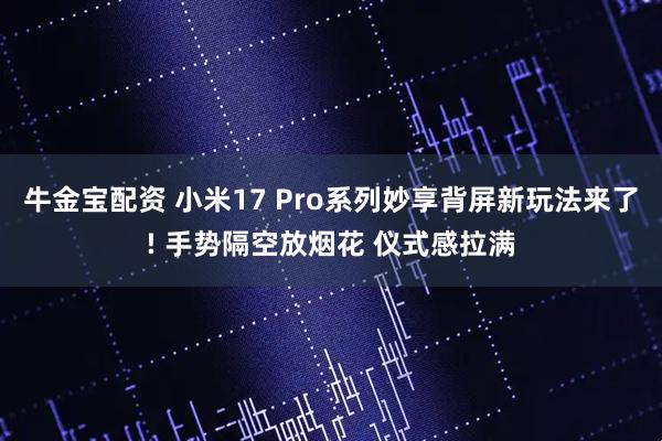 牛金宝配资 小米17 Pro系列妙享背屏新玩法来了! 手势隔空放烟花 仪式感拉满